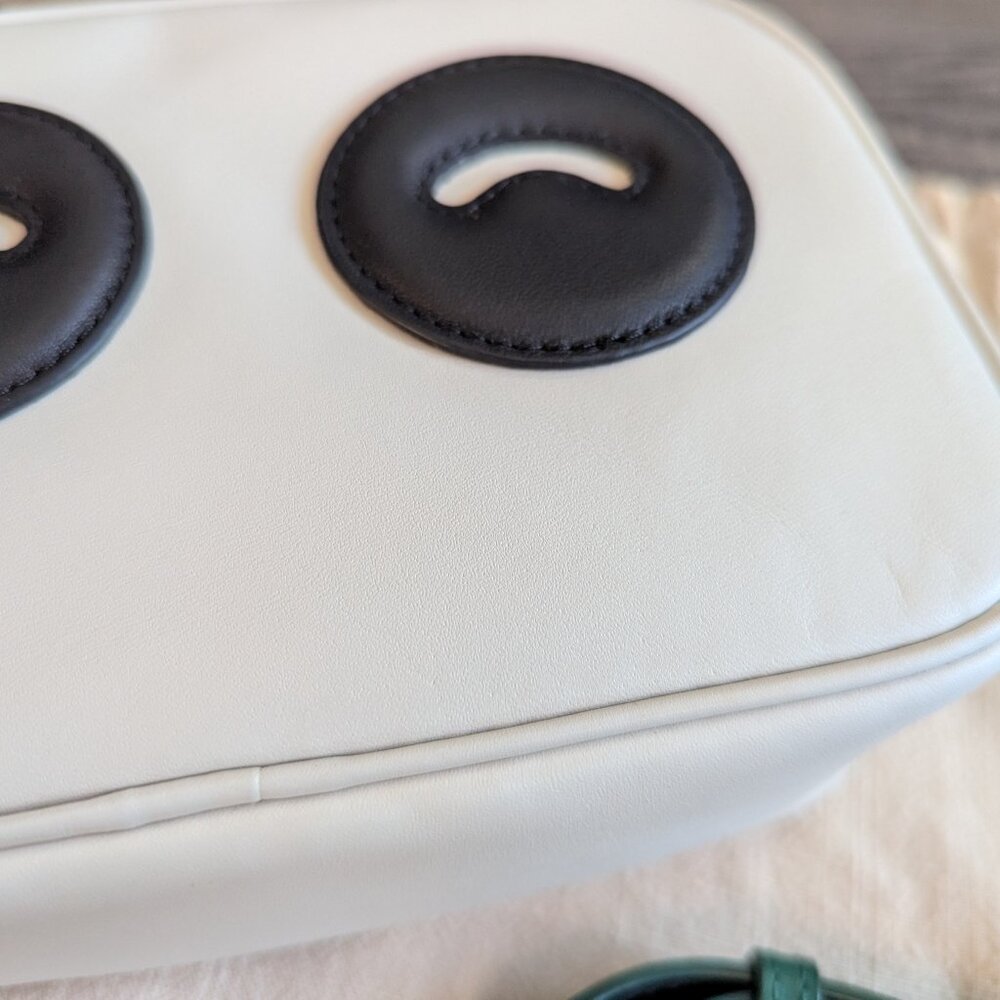 Songmont Leather Panda Small Crossbody Bag Animal Vintage Unique Black White - Picture 9 of 15